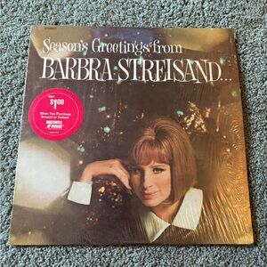 Season's Greetings-Barbra Streisand-Maxwell House-Sticker-Sealed Album-LP Record